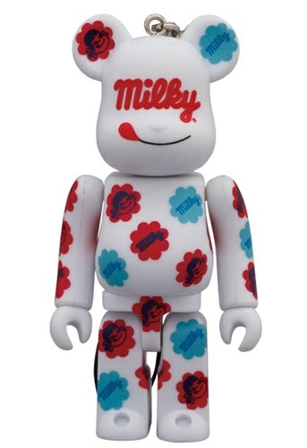 Milky Be@rbrick 100% figure, produced by Medicom Toy. Front view.