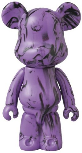 Kumabrick - Purple Marbled figure, produced by Medicom Toy. Front view.