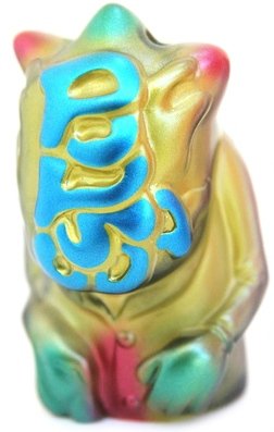 PopSoda Finger Puppet - Gold figure by Hossy, produced by Popsoda. Front view.