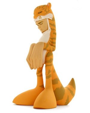 Tiger Baby (Original) figure by Sam Flores, produced by Strangeco. Front view.