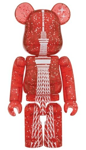 TOKYO SKYTREE(R) 2014 CHRISTMAS Ver. BE@RBRICK (RED) figure, produced by Medicom Toy. Front view.