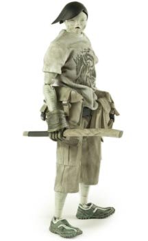 Tomorrow King Mortis Interloper figure by Ashley Wood, produced by Threea. Front view.