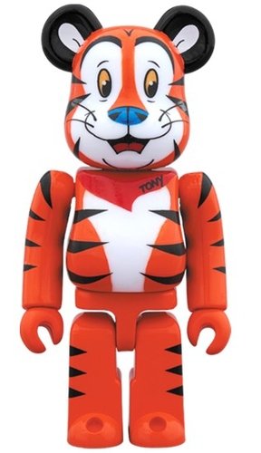 TONY THE TIGER BE@RBRICK 100% figure, produced by Medicom Toy. Front view.