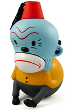 Toy Monkey figure by Gary Taxali, produced by Chump Toys. Front view.