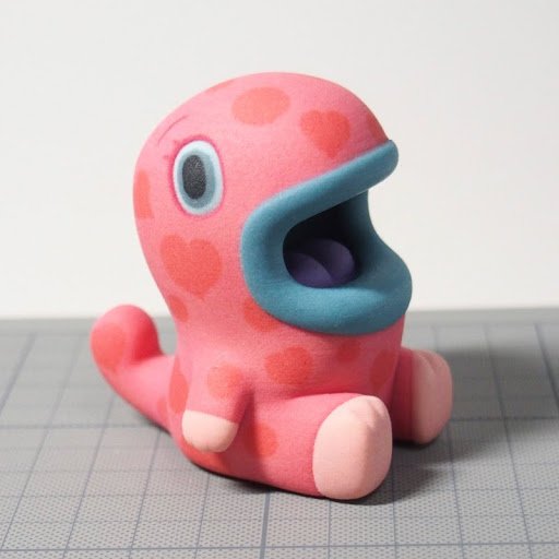 Pink Kaiju (TDW_2220) figure by Hiroshi Yoshii, produced by Rinkak. Side view.
