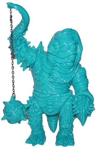 Unpainted Blue Slugbeard figure by Paul Kaiju, produced by Toy Art Gallery. Front view.