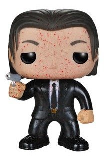 Vincent Vega Blood Splatter figure by Funko, produced by Funko. Front view.