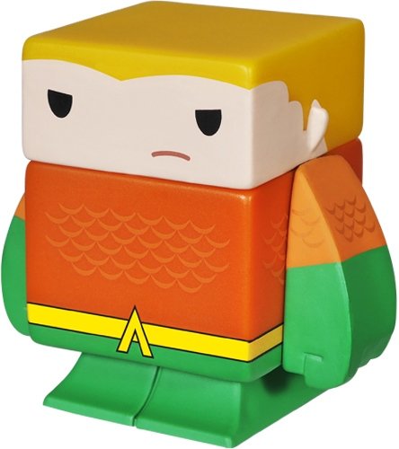 Vinyl³ Aquaman figure by Dc Comics, produced by Funko. Front view.