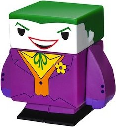 Vinyl³ The Joker figure by Dc Comics, produced by Funko. Front view.