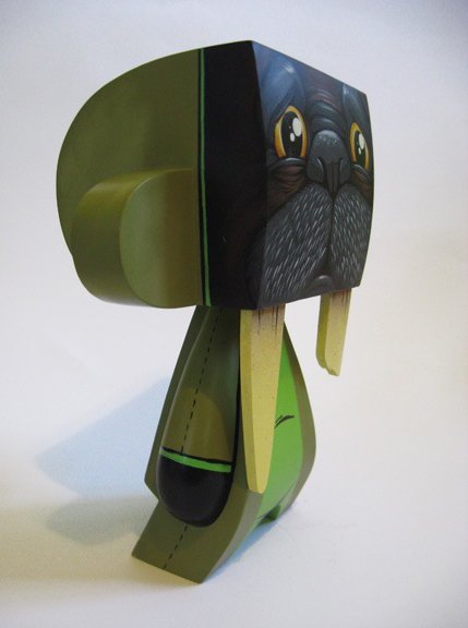 Walrus Green figure by Scribe. Side view.