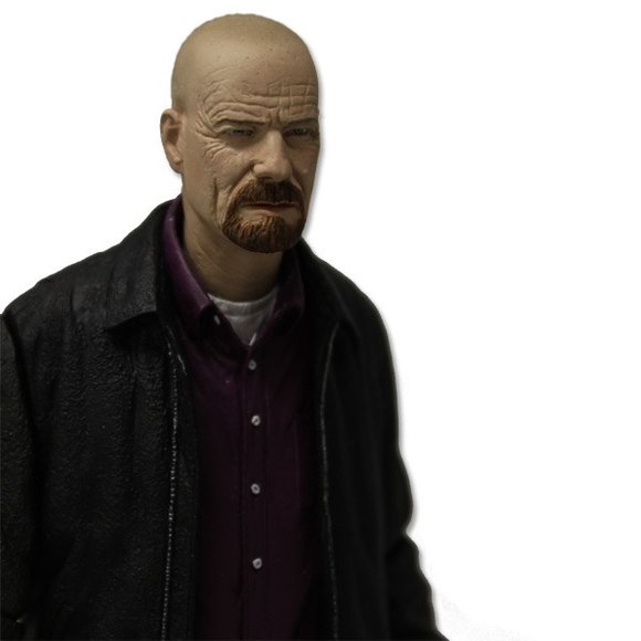 Walt as Heisenberg figure, produced by Mezco Toyz. Detail view.