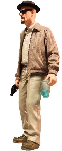 Walter White - Heisenberg figure, produced by Mezco Toyz. Side view.