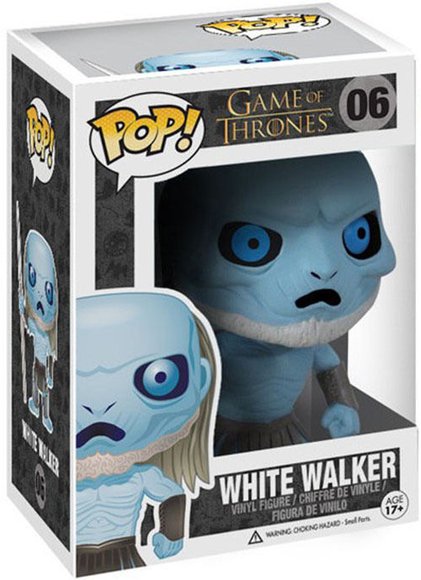 White Walker figure by George R. R. Martin, produced by Funko. Packaging.