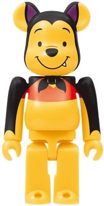 Winnie the Pooh Be@rbrick 100% - Bats Ver. figure by Disney, produced by Medicom Toy. Front view.