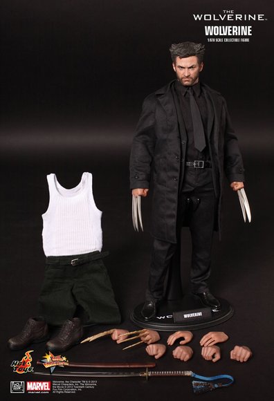 Wolverine figure by Marvel, produced by Hot Toys. Front view.