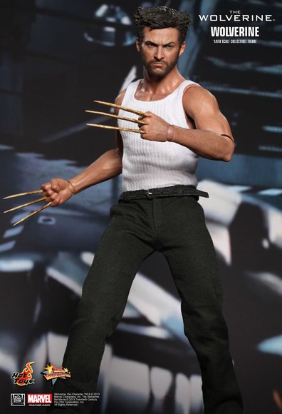 Wolverine figure by Marvel, produced by Hot Toys. Front view.