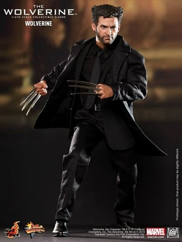 Wolverine figure by Marvel, produced by Hot Toys. Front view.