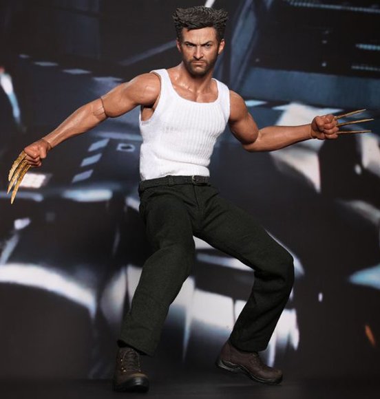 Wolverine figure by Marvel, produced by Hot Toys. Front view.