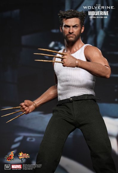 Wolverine figure by Marvel, produced by Hot Toys. Front view.