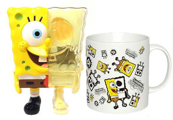 X-RAY SpongeBob (Mug Cup Set) figure by Stephen Hillenburg, produced by Secret Base. Front view.