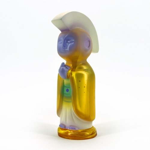 YELLOW MELT JIZO-ANARCHO figure by Toby Dutkiewicz, produced by Devils Head Productions. Front view.