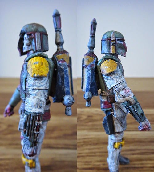 ZOMBIE BOBA FETT figure by Jim Magee (Jim1297). Side view.