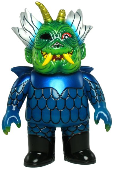 Zombie Ojo - Green Head, GID Blue figure by Kiyoka Ikeda. Front view.